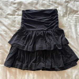 Anthropologie Tiered Skater Skirt, XS, charcoal gray